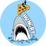 Hungry Shark For A Slice Of Pizza Sticker