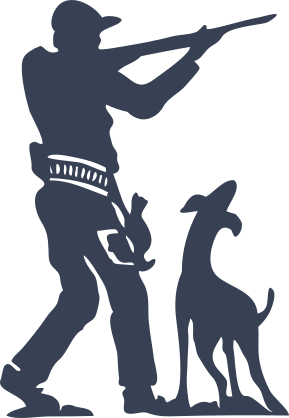 Hunter Aiming With Dog Sticker