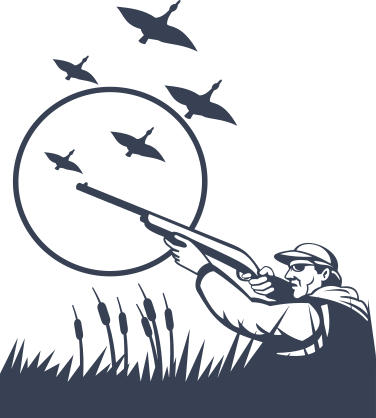 Hunter Hunting Ducks In Tall Grass Sticker