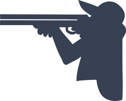 Hunter Pointing Gun Sticker