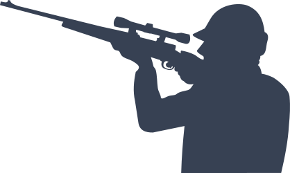 Hunter Shooting Gun Sticker