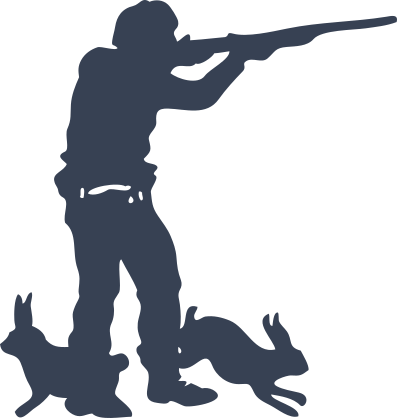 Hunter With Rabbits By His Feet Sticker