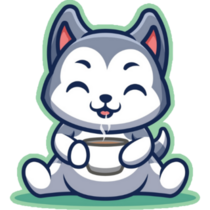 Husky Coffee Green Sticker