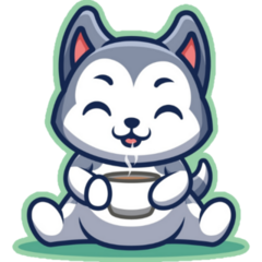 Husky Coffee Green Sticker