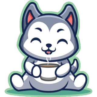 Husky Coffee Green Sticker