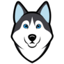Husky Head Illustration Sticker