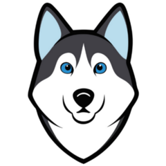 Husky Head Illustration Sticker