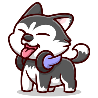 Husky Headphones Sticker 