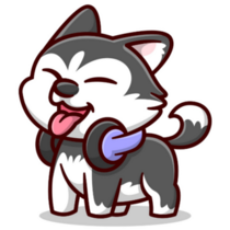 Husky Headphones Sticker 