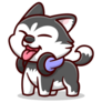 Husky Headphones Sticker 