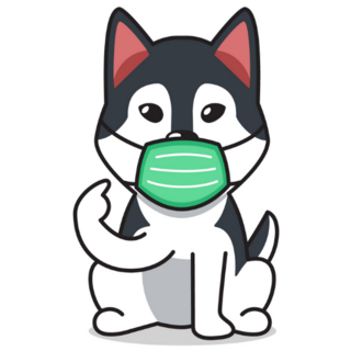 Husky In Mask Sticker