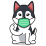Husky In Mask Sticker