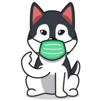 Husky In Mask Sticker