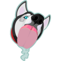 Husky Licks Sticker