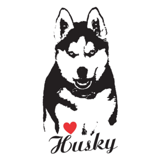 Husky Love Lettering Sticker