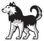 Husky Mascot Sticker
