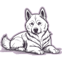 Husky On Purple Sticker