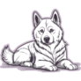 Husky On Purple Sticker