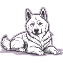 Husky On Purple Sticker