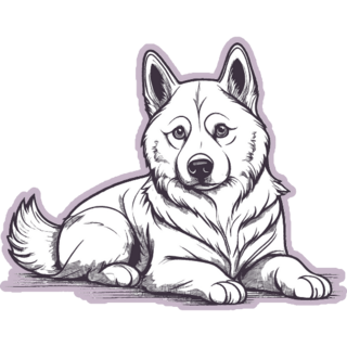 Husky On Purple Sticker