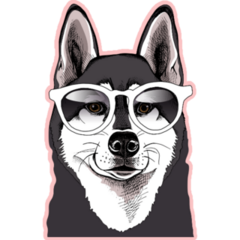 Husky Pink Portrait Sticker