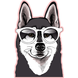 Husky Pink Portrait Sticker