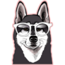 Husky Pink Portrait Sticker