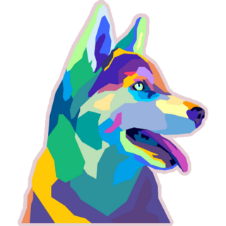 Husky Pop Art Sticker