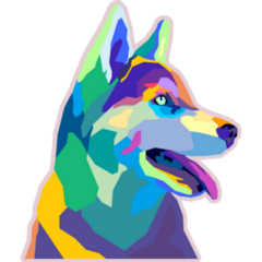 Husky Pop Art Sticker