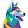 Husky Pop Art Sticker