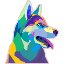 Husky Pop Art Sticker