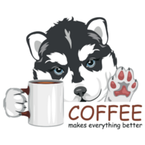 Husky Puppy Coffee Sticker