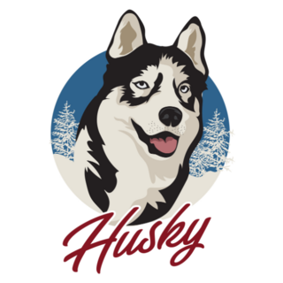 Husky Snow Lettering Sticker