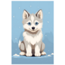 Husky Snow Puppy Sticker