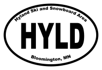 Hyland Ski and Snowboard Area Oval Sticker