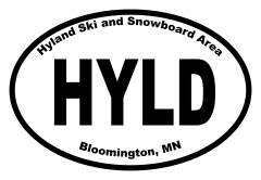 Hyland Ski and Snowboard Area Oval Sticker