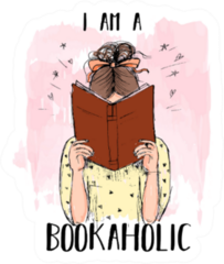 I Am A Bookaholic On Pink Sticker