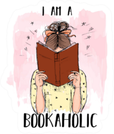 I Am A Bookaholic On Pink Sticker