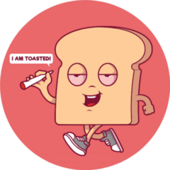 I Am Toasted Weed Pun Piece of Bread Sticker