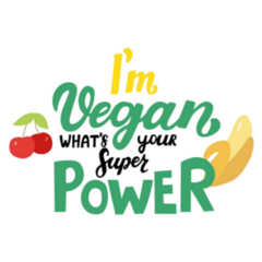 I Am Vegan Whats Your Superpower? Lettering Sticker