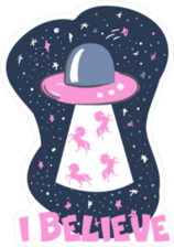 I Believe in Unicorns and Aliens Sticker