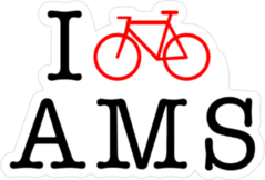 I Bike Amsterdam Slogan Sticker