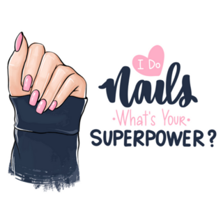 I Do Nails, Whats Your Superpower? Fashion Illustration Sticker