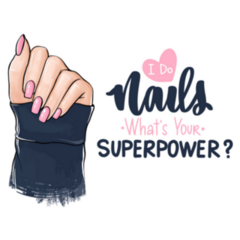 I Do Nails, Whats Your Superpower? Fashion Illustration Sticker