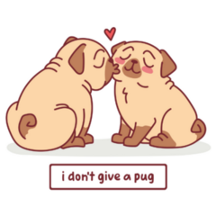 I Dont Give A Pug Sticker