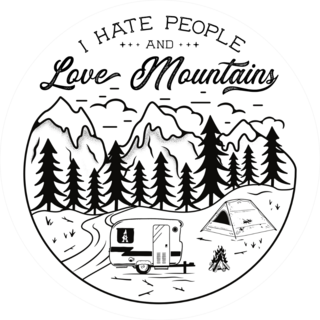I Hate People And Love Mountains Sticker