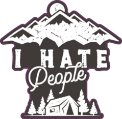 I Hate People Sticker, Funny Vector Image