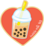 I Heart Bubble Milk Tea Sticker