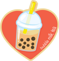 I Heart Bubble Milk Tea Sticker