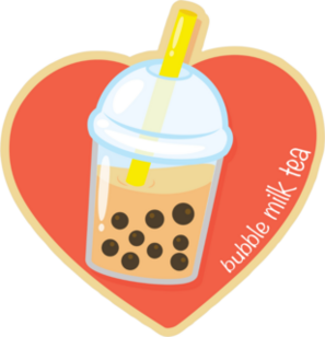 I Heart Bubble Milk Tea Sticker